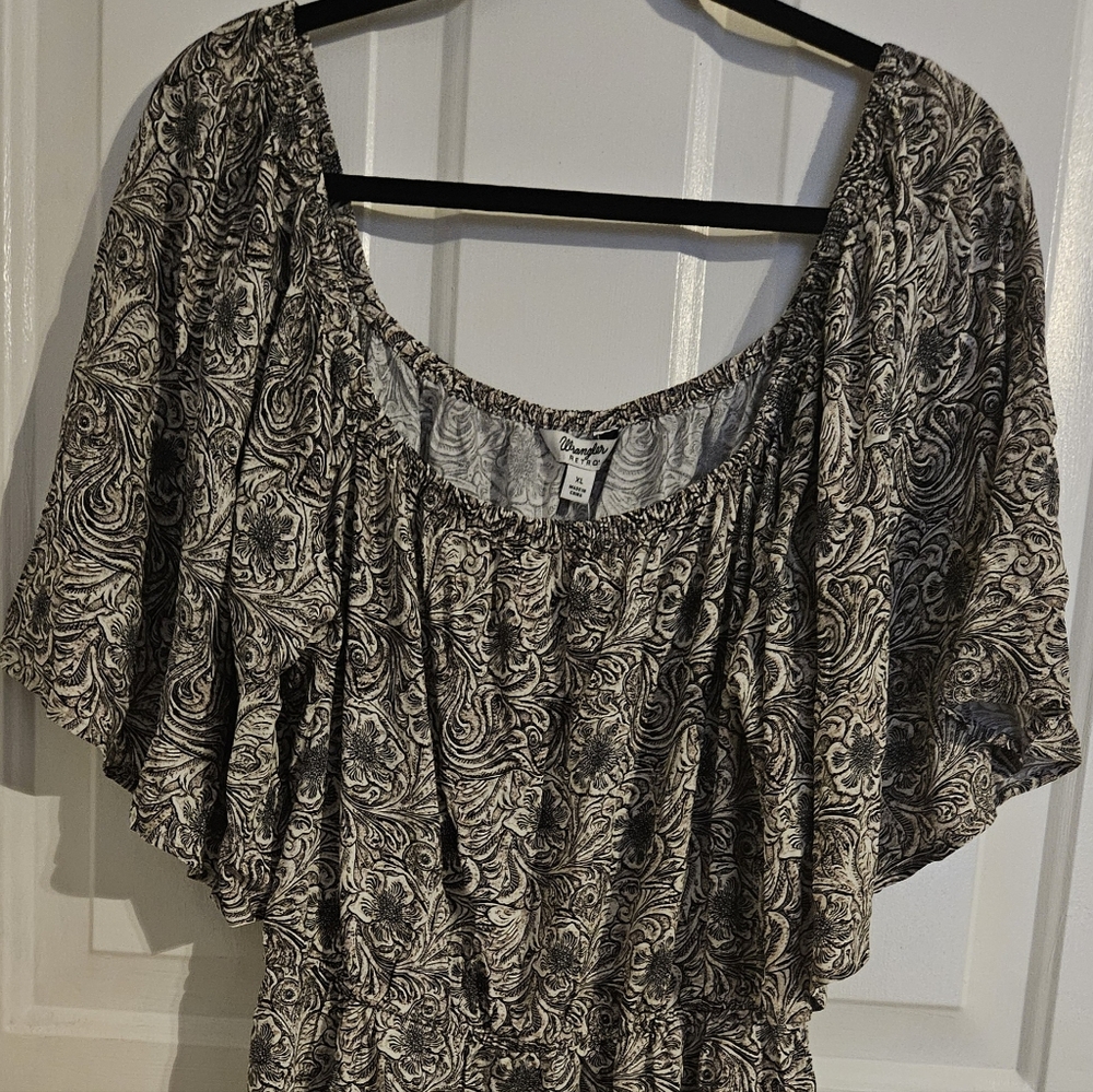 Wrangler Retro Black and White Patterned Dress